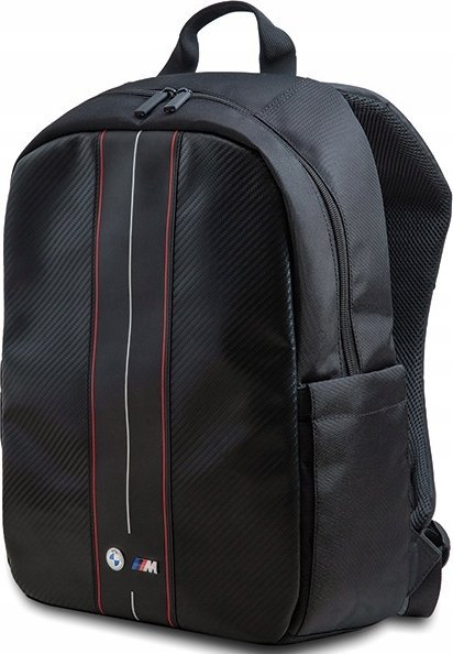 Çantë shpine BMW Carbon BMBP15COMSCAKR, për laptop 16", najlon, e zezë me vija të kuqe