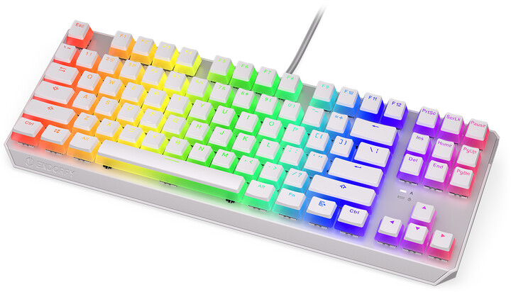 Tastierë Endorfy Thock TKL Pudding Onyx White Red, Kailh Red, US, e bardhë