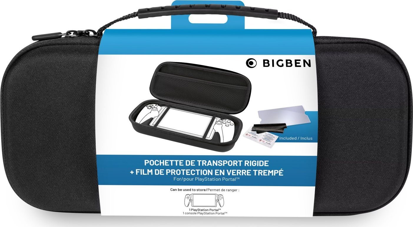 Çantë mbrojtëse Nacon për PS Portal, me xham mbrojtës 9H, e zezë