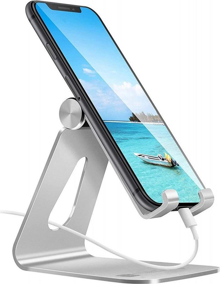 Mbajtëse tavoline Techly I SMART STAND4, për telefon, alumini, e rregullueshme, gri