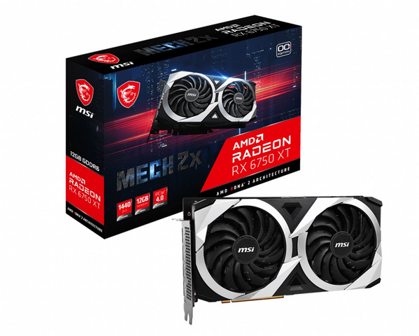 Kartelë grafike MSI MECH 2X AMD Radeon RX 6750 XT OC 12GB GDDR6 PCI Express 4.0 ATX, e zezë / argjendtë