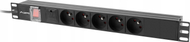 Енергетска лента за рек кабинет Lanberg PDU 19" 1U, 5x 230V, 16A, 2m, црна