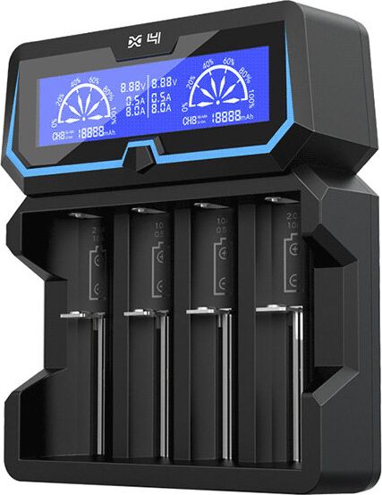 Karikues baterish Xtar X4, 4 kanale, ekran LCD, i zi
