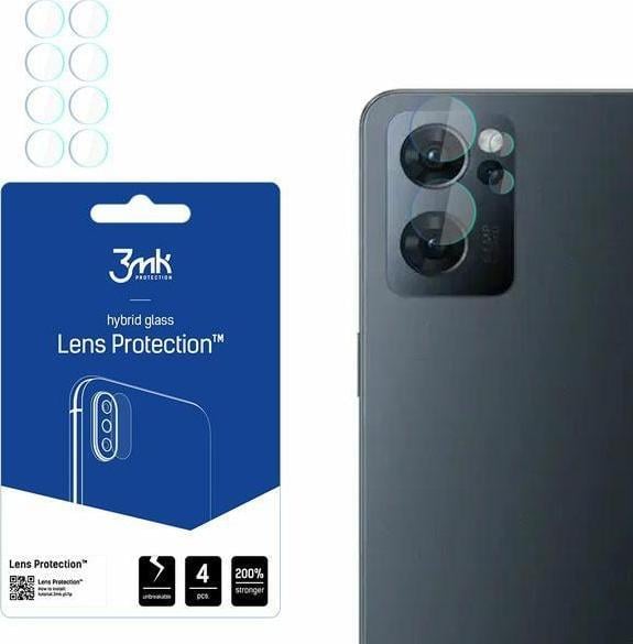 Mbrojtës kamerë 3MK Lens Protect Oppo Reno 7 5G, set 4 copë, transparent