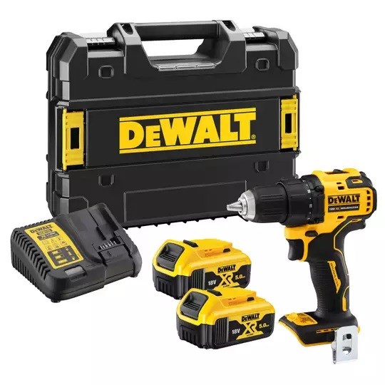 Makine shpuese vidhosëse Dewalt DCD708P2T, 18V, 2x bateri 5Ah, e verdhë