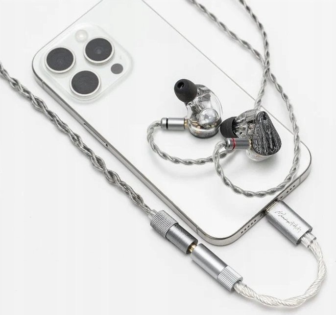 Adapter audio MoonDrop Echo A, USB C në 3.5mm, DAC AMP portativ, gri