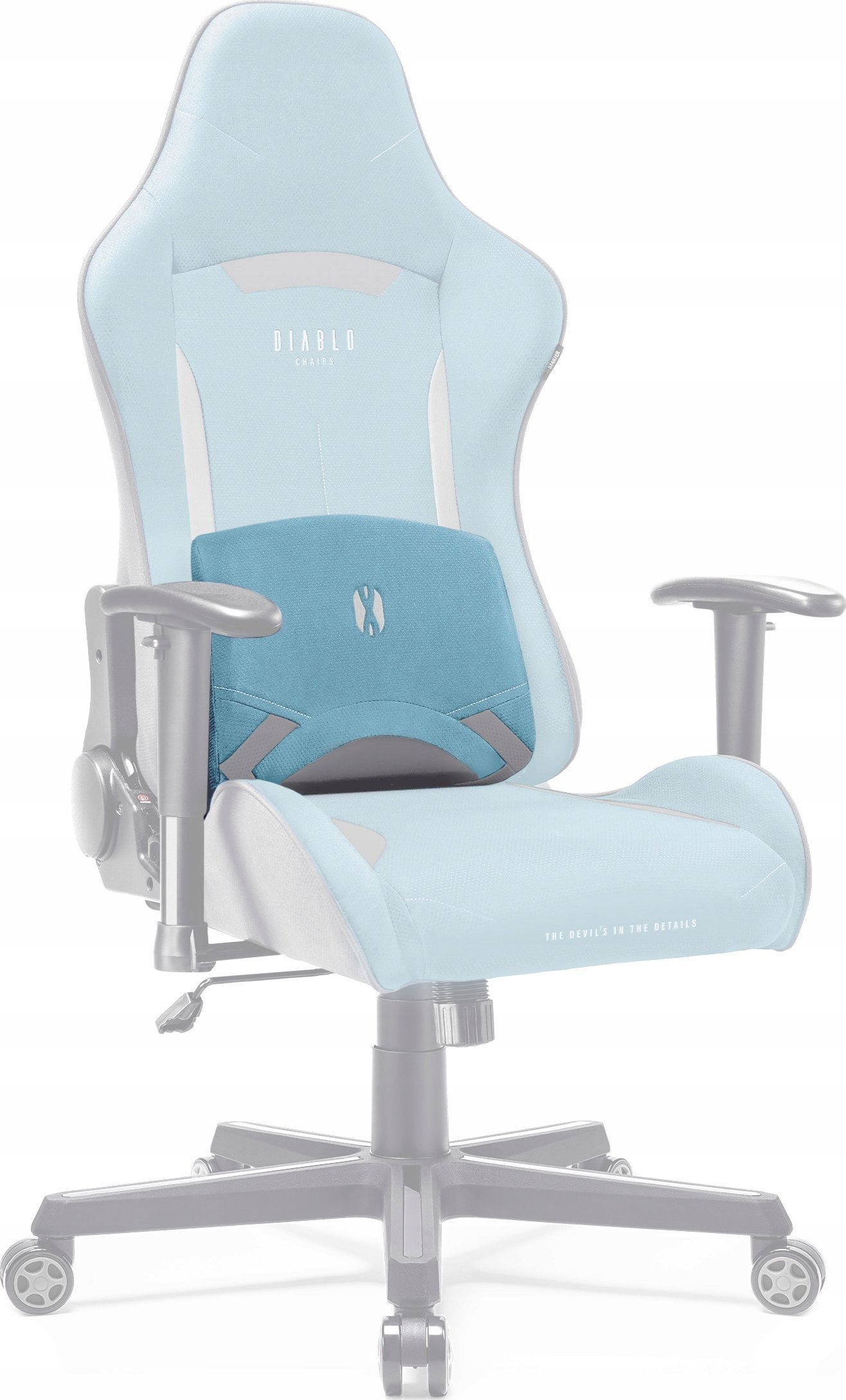 Jastëk lumbal Diablo X-Starter, memory foam, SoftTouch, blu