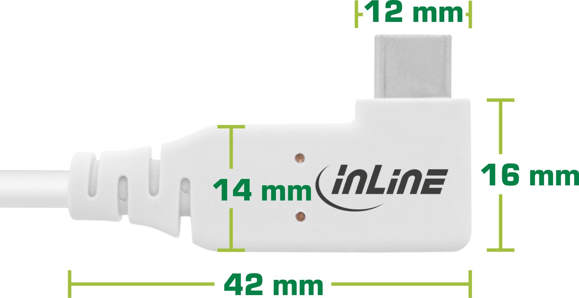 Kabllo USB InLine USB4, USB C me kënd, PD 240W, 1m, e bardhë