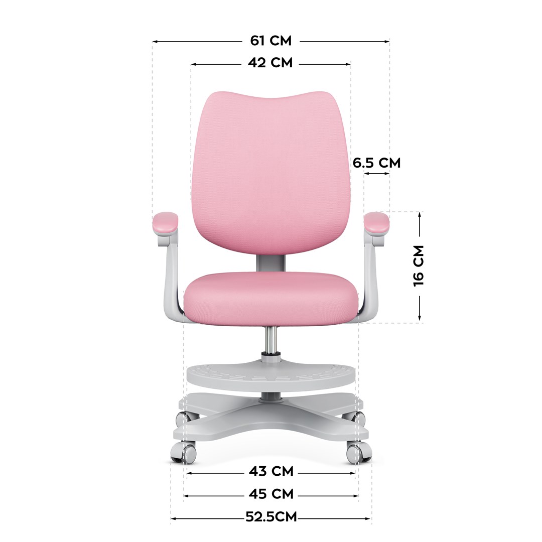 Karrige zyre për fëmijë Mark Adler Junior 4.6 Pink, ergonomike, me mbështetëse këmbësh, rozë