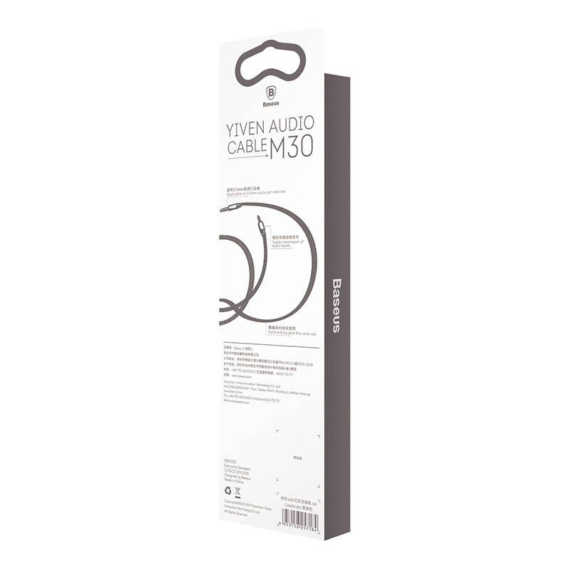 Kabllo audio Baseus Yiven M30, Jack 3.5mm në 3.5mm, 1.5m, e zezë