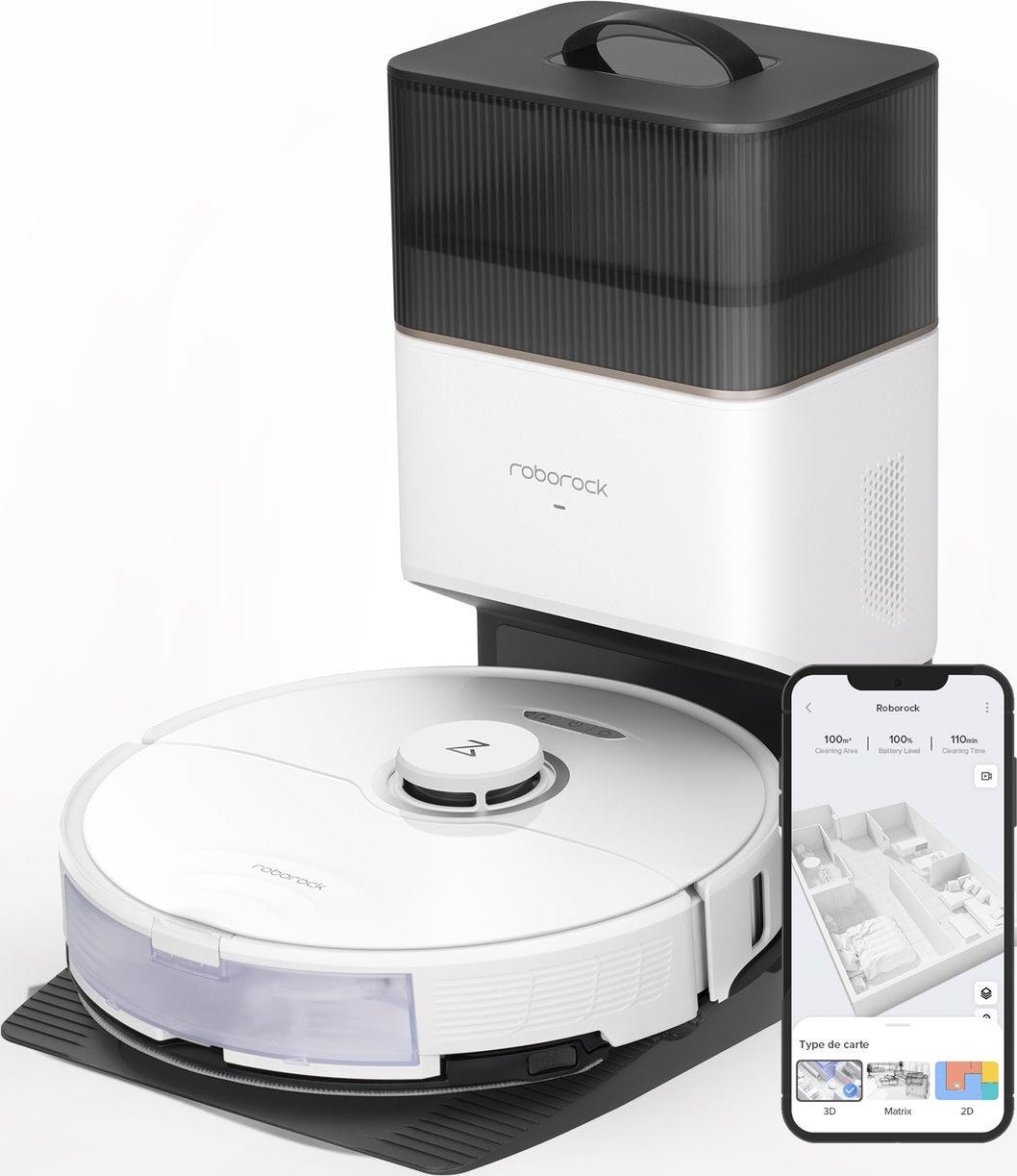 Robot pastrues Roborock S8+, stacion vetëzbrazës, bateri 3 orë, i bardhë