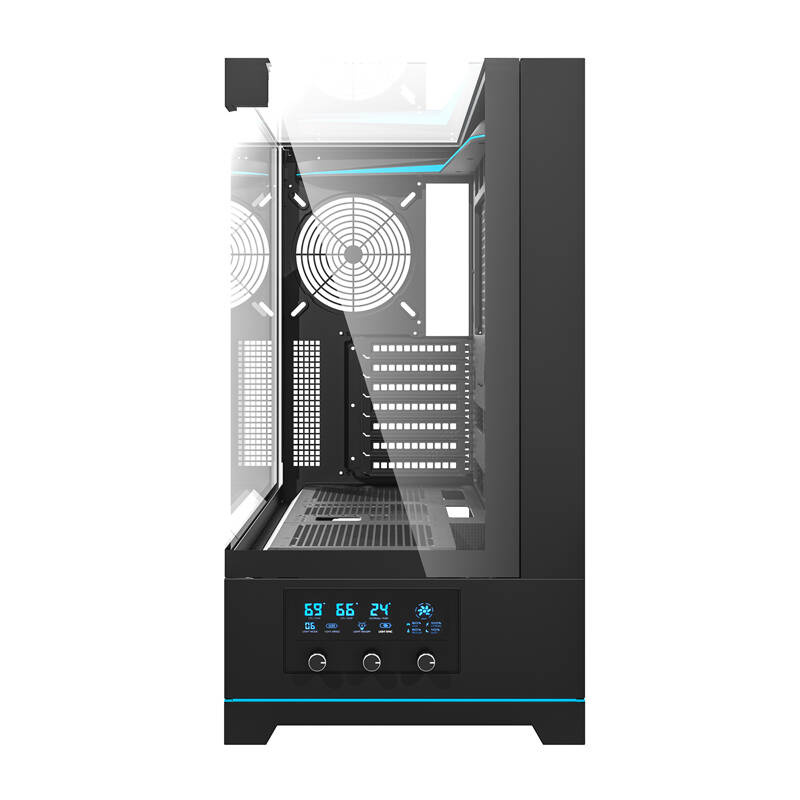 Kuti kompjuteri Darkflash DY450, xham i temperuar, pa ventilatorë, e zezë