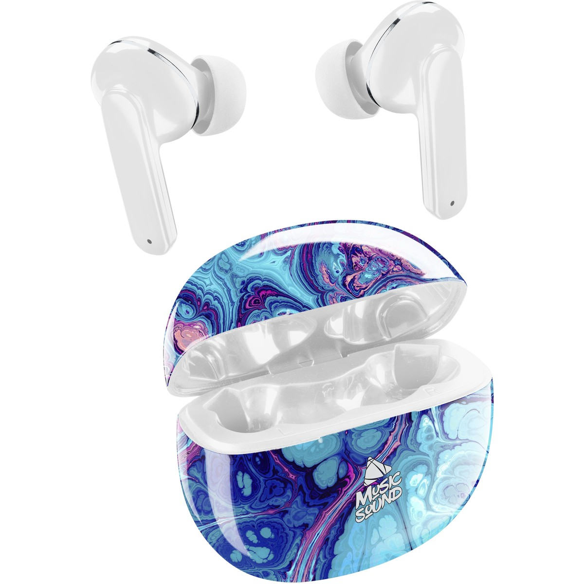 Dëgjuese Buds Cellularline Music Sound Fantasy BTMSTWSINEAR4, wireless, Mic, të bardha