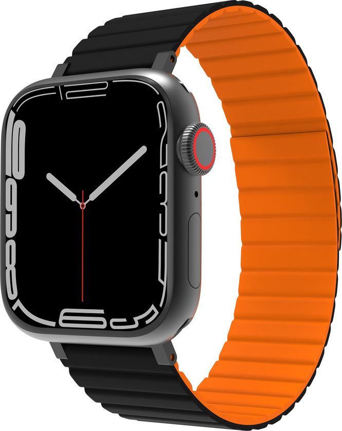 Byzylyk për Apple Watch JCPal FlexForm, 38/40/41mm, silikon, zi portokalli