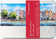 Set kartolina akuareli Hahnemühle Watercolor Postcard Tin, 4.1" x 5.8", 30 fletë, cold pressed, e bardhë