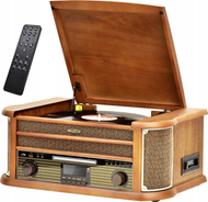 Sistem stereo Denver HIF2002DAB, Bluetooth AUX USB, CD DAB+ kasetë vinil, i zi