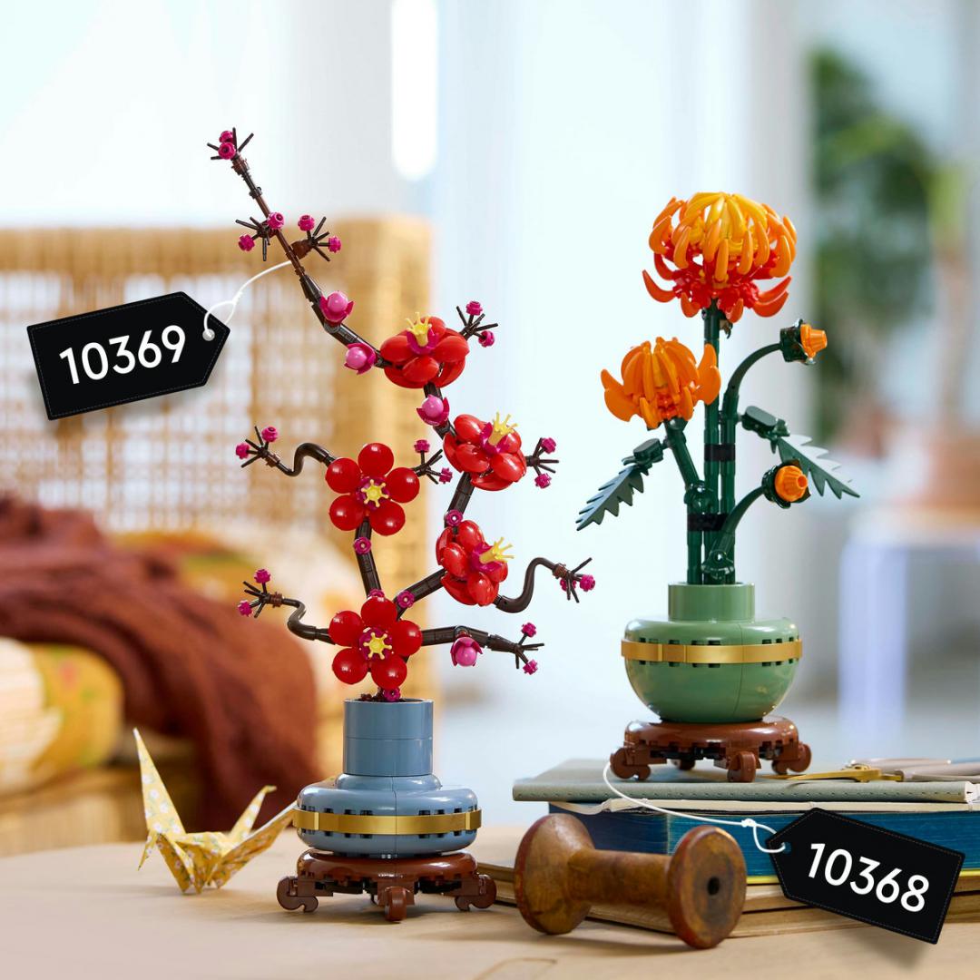 Set LEGO Icons Plum Blossom, dekorativ për të rritur, model lule kumbulle, shumëngjyrësh