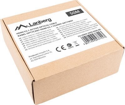 Kabllo HDMI Lanberg CA-HDMI-30FB-0500-BK, aktiv optik, 50m, e zezë