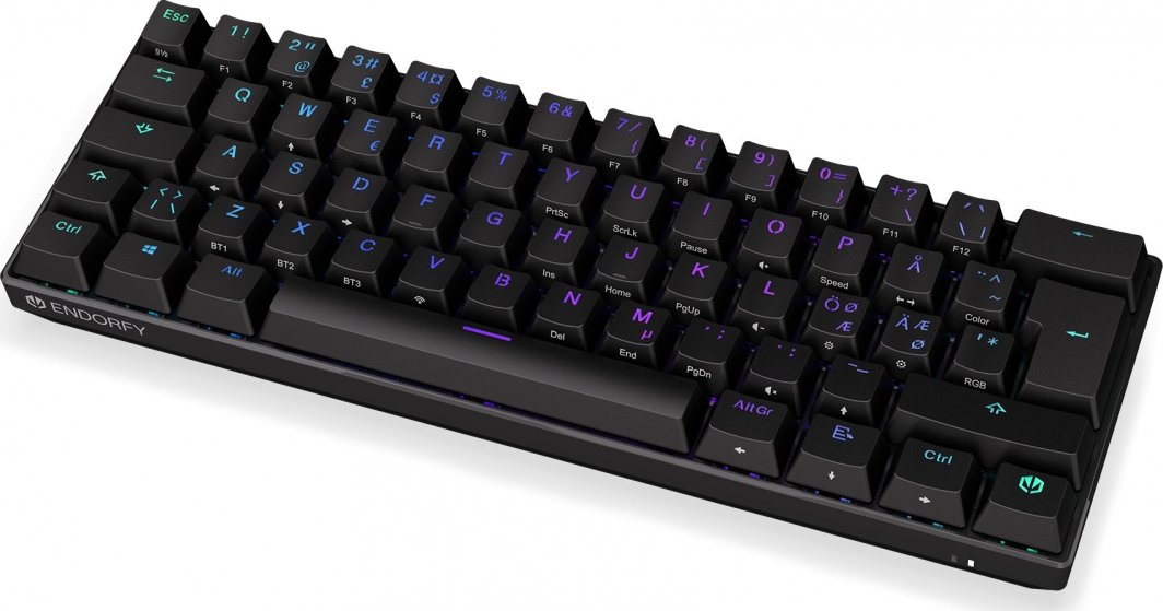 Tastierë mekanike Endorfy Thock Compact Wireless, 65%, RGB, e zezë