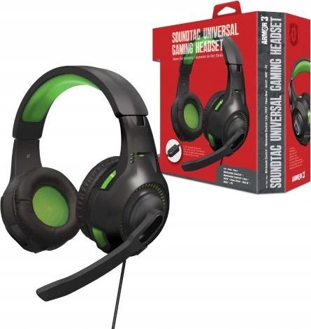 Kufje gaming SoundTac Universal, 3.5mm, me mikrofon, të zeza