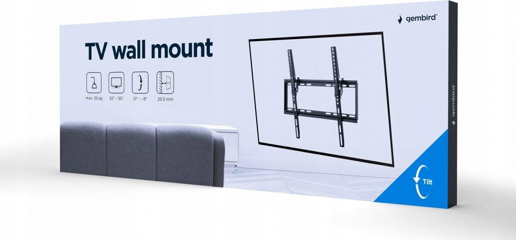 Mbajtëse për monitor Gembird, 32"-55", për mur