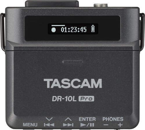 Regjistrues audio Tascam DR-10L Pro, 32-bit float, me mikrofon lavalier, i zi