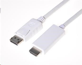 Kabllo PremiumCord DisplayPort - HDMI, 2m, i bardhë