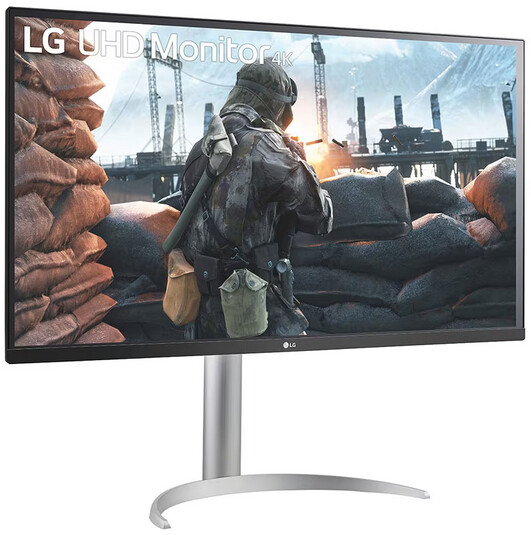 Monitor LG 32UP55NP-W, 31,5", LED, 4K UHD, i zi/ argjendtë