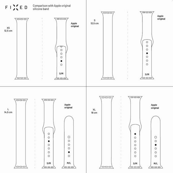 [OUTLET] Rripa silikoni FIXED për Apple Watch, 42 / 44mm, elastik, L, rozë