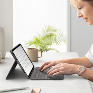 Подлога со тастатура за iPad Air (4-та и 5-та генерација) Logitech Folio Touch, сива