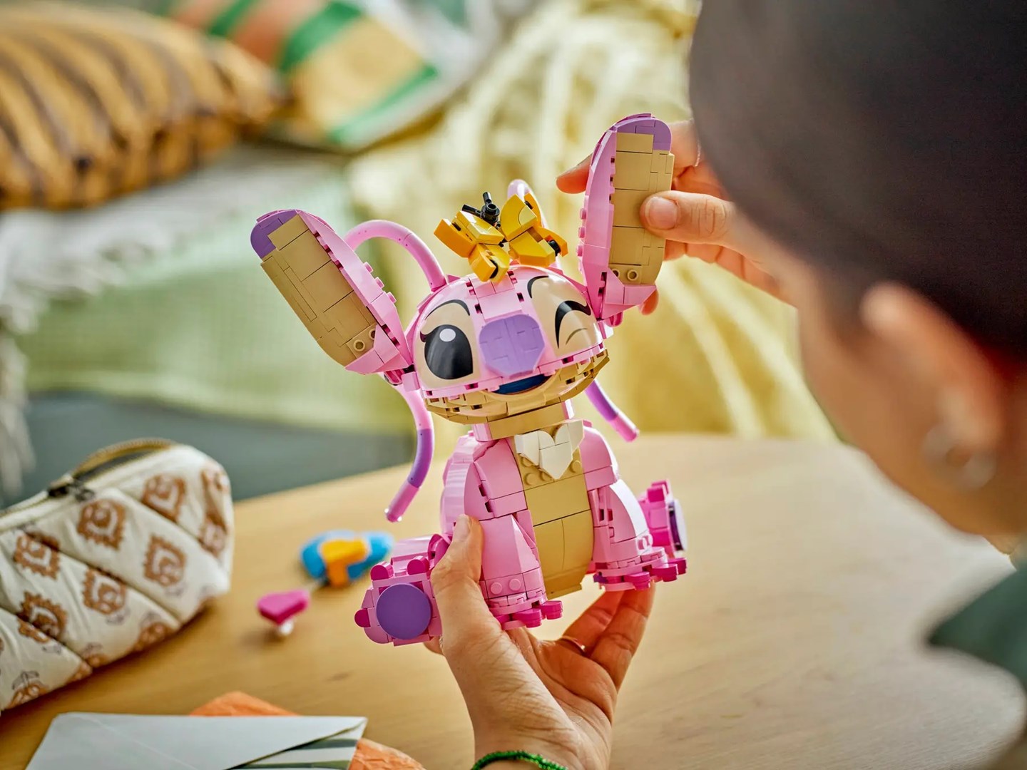 Lodër ndërtuese LEGO Disney Angel, figurë koleksionare, për fëmijë, rozë