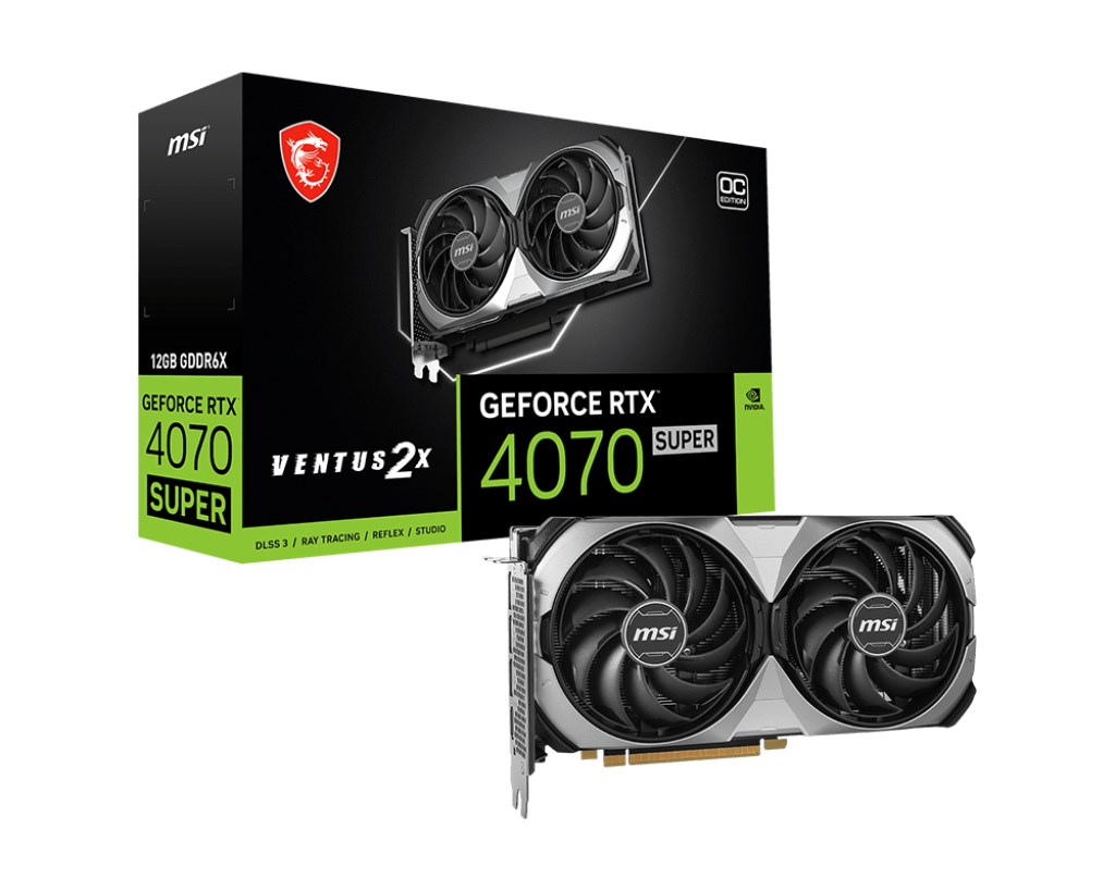Kartë grafike MSI VENTUS NVIDIA GeForce RTX 4070 SUPER, OC, 12 GB GDDR6X