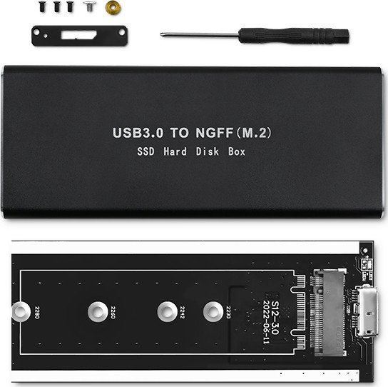 Kuti eksternale për SSD M.2 SATA QOLTEC 51854, NGFF, e zezë