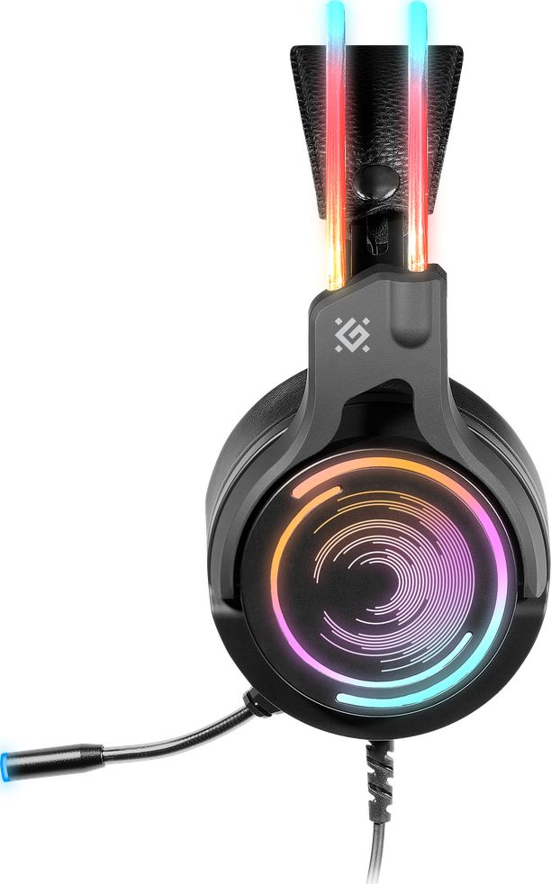 Kufje gaming Defender Cosmo Pro, me kabllo, LED RGB, të zeza