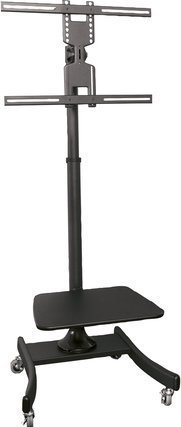 Karrocë lëvizëse për TV Value, me rrota, konstrukti i qëndrueshëm, e zezë