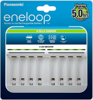 Karikues baterish Panasonic Eneloop BQ-CC63E, për 8x AA AAA, me LED tregues, i bardhë