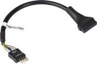 Adapter kabllo USB Akyga AKCA75, 19 pin në 9 pin, 20 cm, i zi