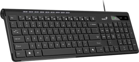 Tastierë Genius Slimstar 230 II Copilot, me kabllo USB, multimediale, e zezë