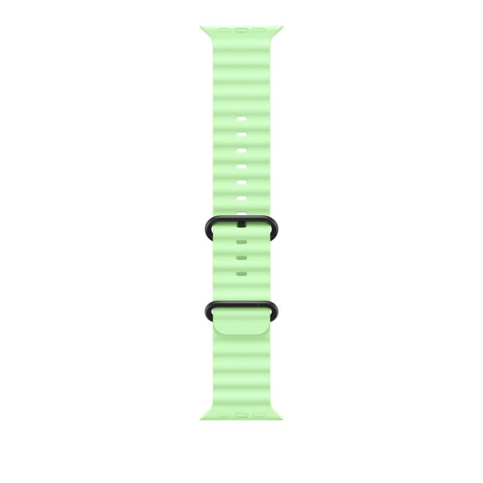 Apple Watch 49mm Band, Neon Green Ocean Band, Black Titanium Finish
