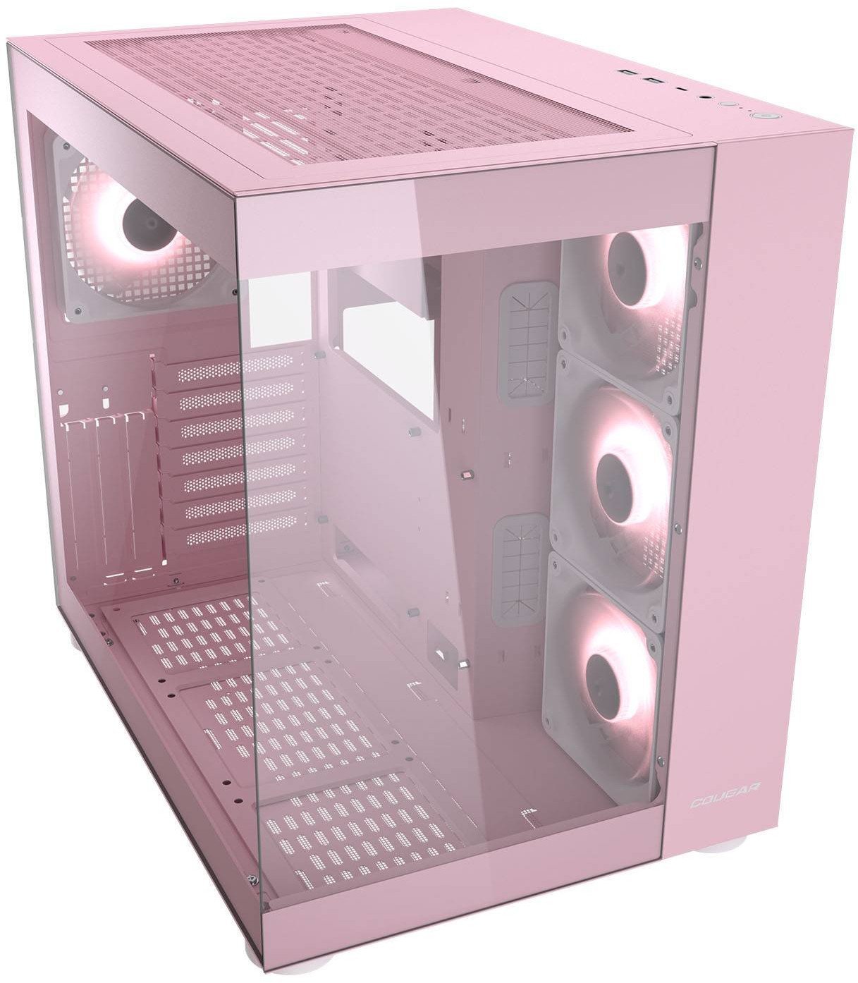 Куќиште за компјутер Cougar FV150 ARGB, MIDI Tower, розово