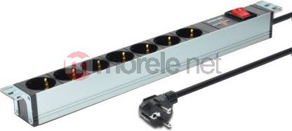 Shirit energjie rack Digitus PDU DN-95407, 7x Schuko, 19", 4000 W, gri