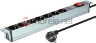 Shirit energjie rack Digitus PDU DN-95407, 7x Schuko, 19", 4000 W, gri