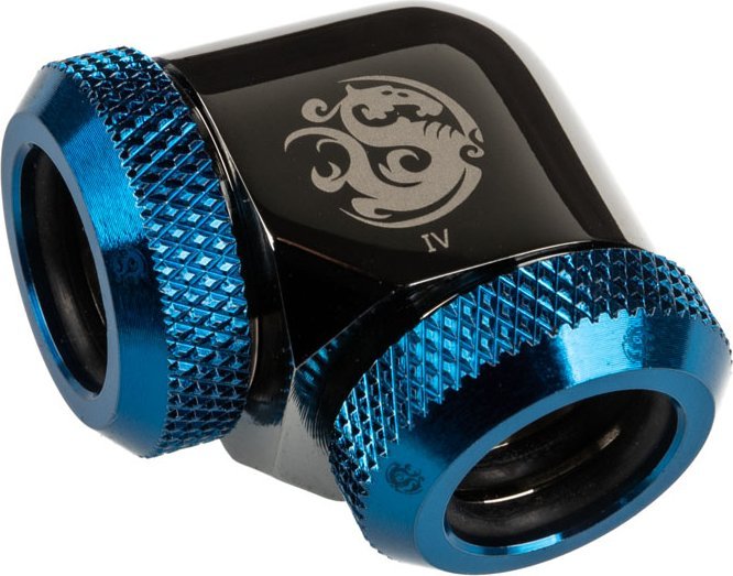 Përshtatës 90° për hardtube Bitspower, 12mm OD, i zi