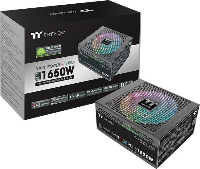 Burim energjie Thermaltake Toughpower iRGB PLUS Titanium PS-TPI-1650F3FDTE-1 ATX 3.0, 1650W