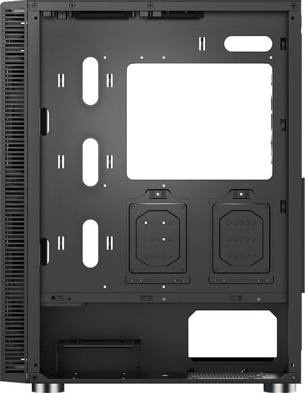 Kasë Montech X3 TG RGB, e zezë, Midi Tower