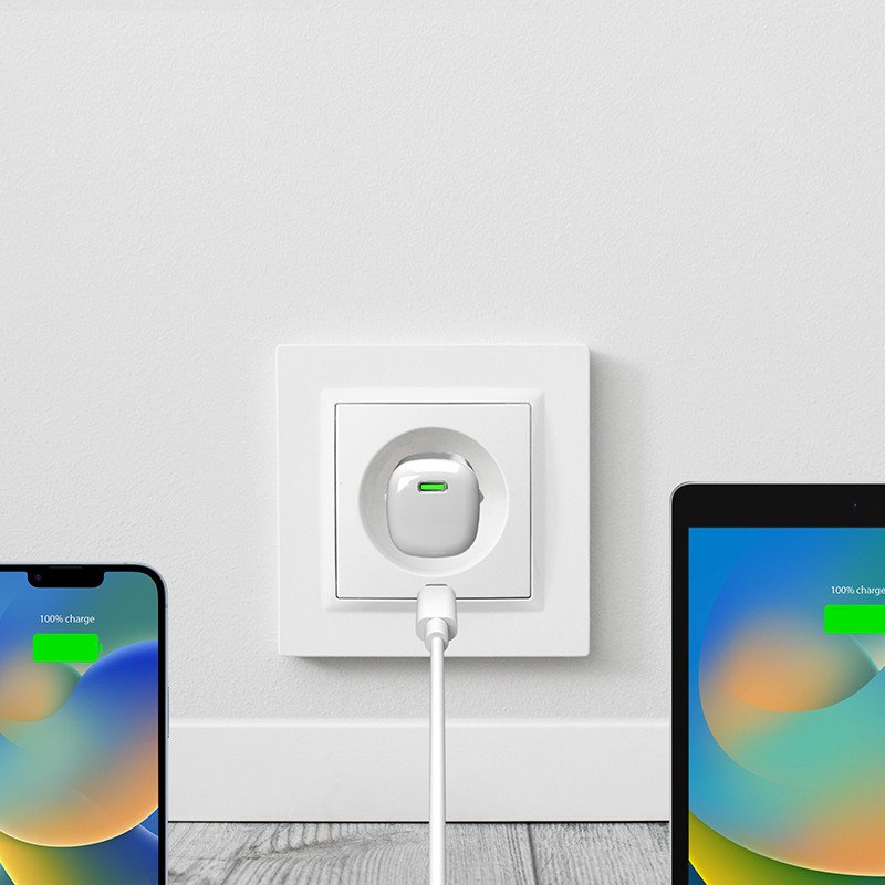 Karikues rryme PURO MiniPro, 20W, për prizë, i bardhë