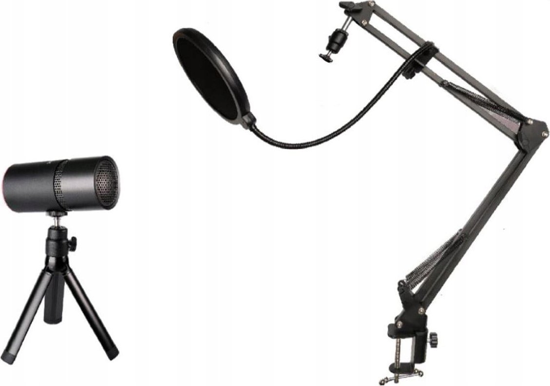 Set streaming Thronmax M20, mikrofon kondensator, krah me sustë, i zi