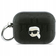 Kutizë mbrojtëse Karl Lagerfeld Monogram Karl Head për AirPods Pro 3, me karabiner, e zezë