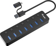 Hub USB LevelOne Equip 128965, 7 porta, USB 3.2 Gen 1, me adapter energjie