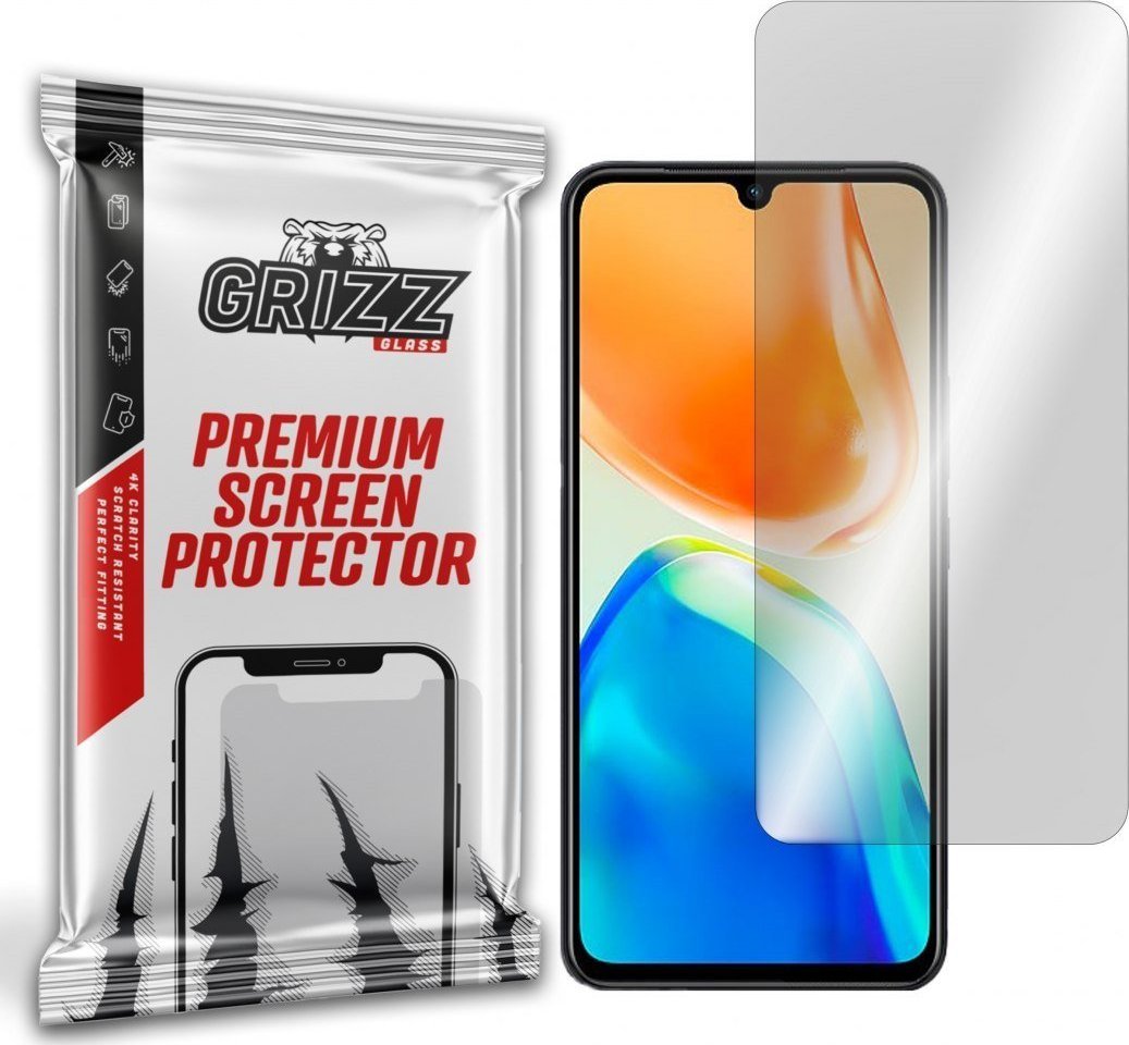 Xham mbrojtës hibrid GrizzGlass për Vivo V25e, transparencë e lartë, kundër gërvishtjeve